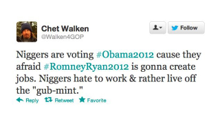 Illustration for article titled Twitter Racists React to 'That Nigger' Getting Reelected